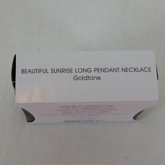 Avon Sunrise Long Pendant Necklace Signature Collection Beautiful Gold Tone Box - Picture 8 of 9